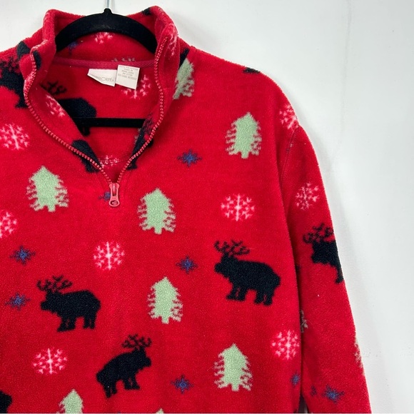 UGLY CHRISTMAS SWEATER 1/4 zip cabin woodlands sweater N13 - Picture 5 of 5